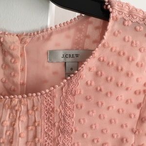 J.Crew Lace-Trim Swiss-Dot Top Misty Rose Size 0